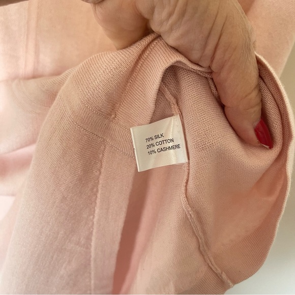 Cullen Pink Asymmetrical Hem Silk Cashmere Sweater Small - Picture 6 of 6